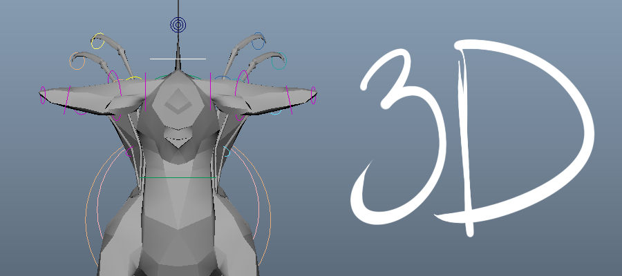 creature model with the word '3d' by it