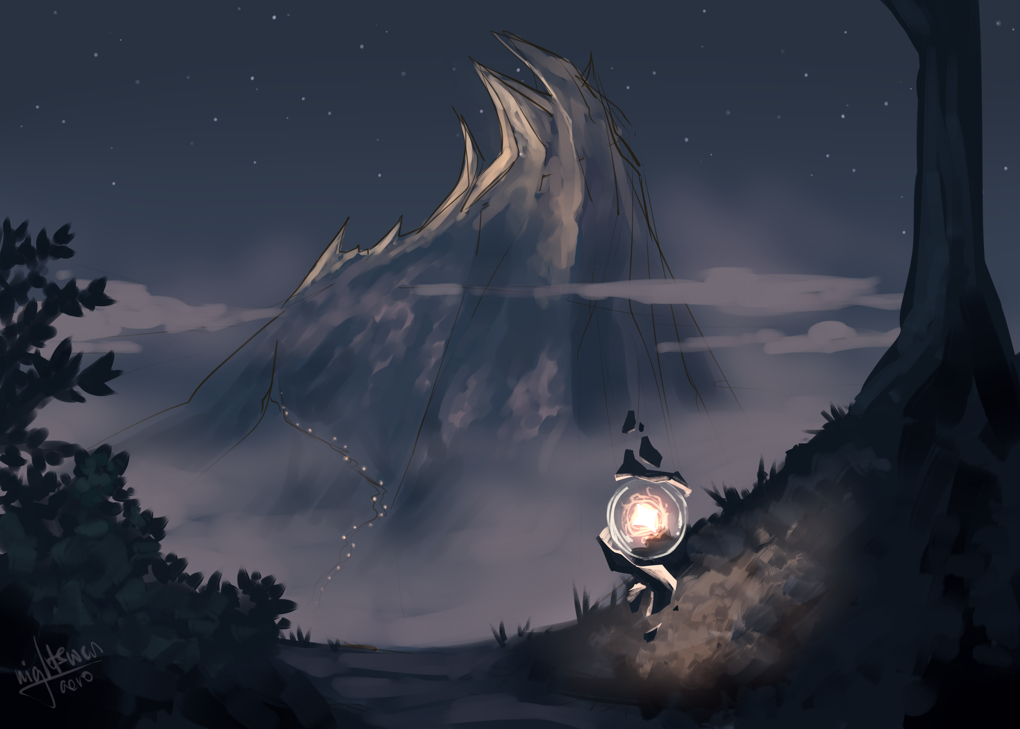 quick concept painting for the mountain