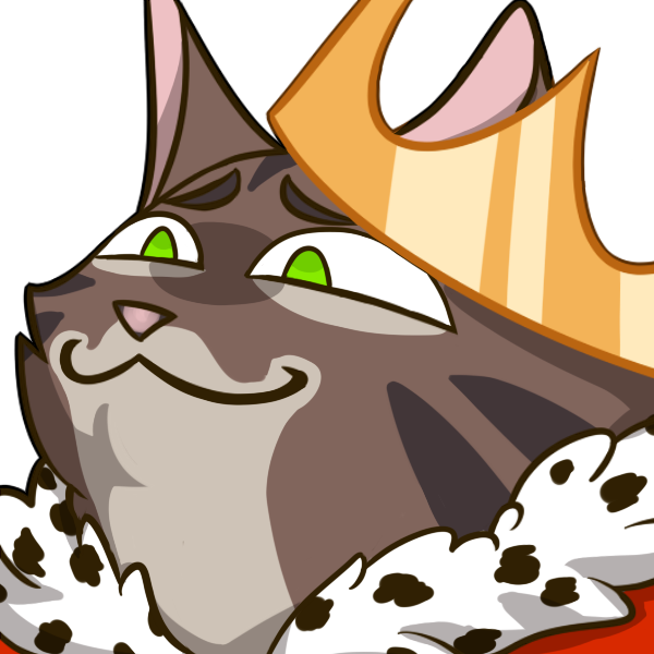 smug cat with a crown