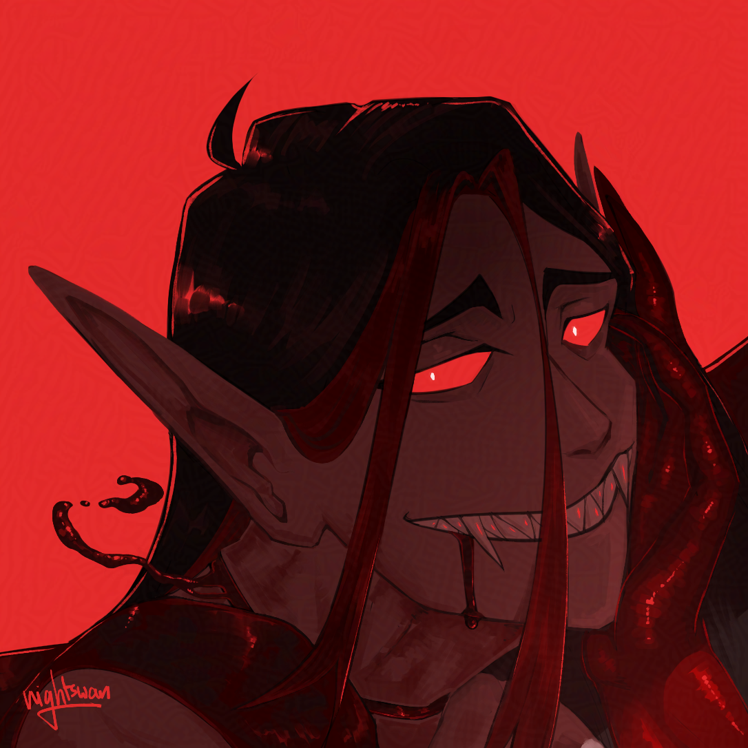 vampire headshot in sharp red lighting