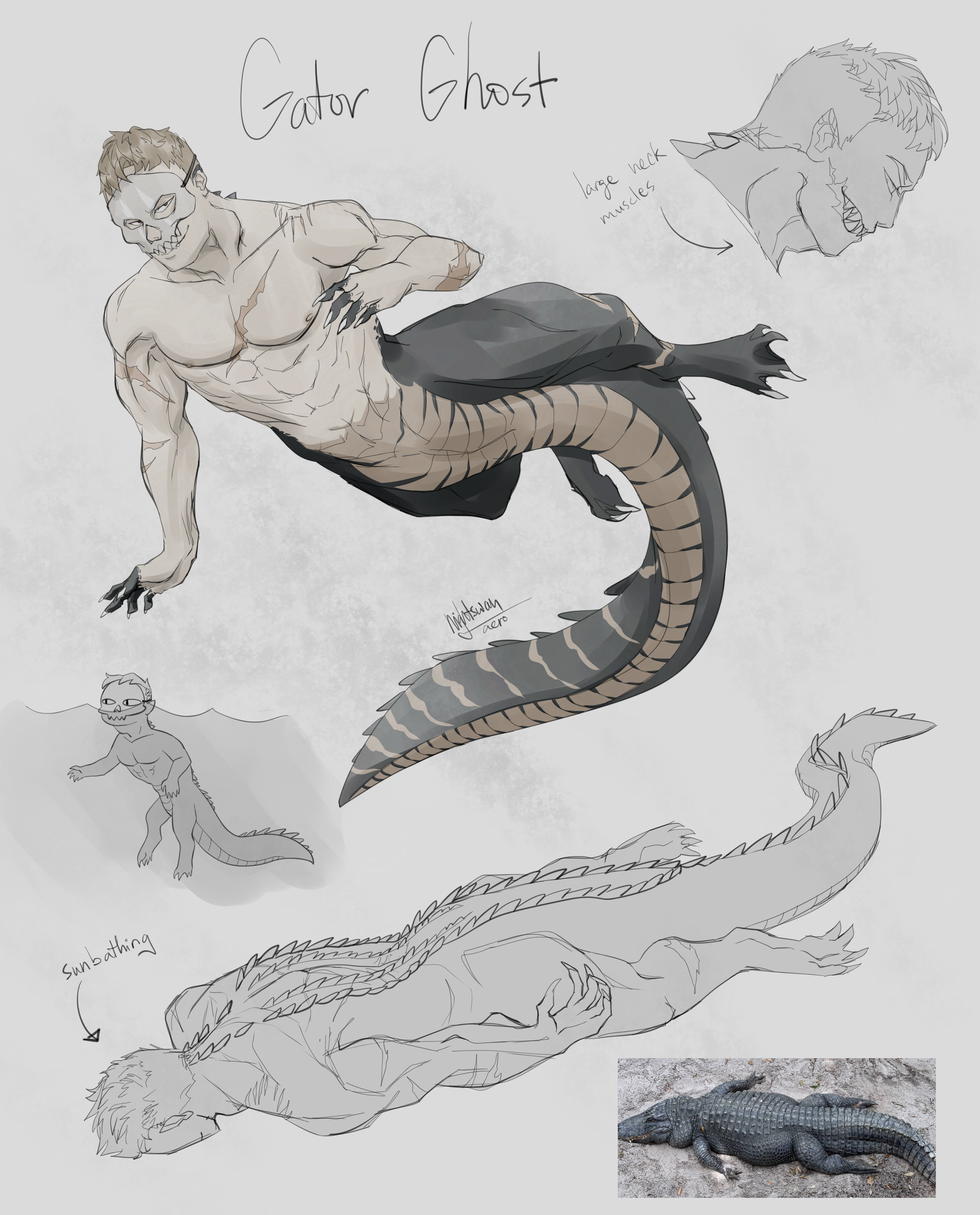 Part alligator mermaid creature