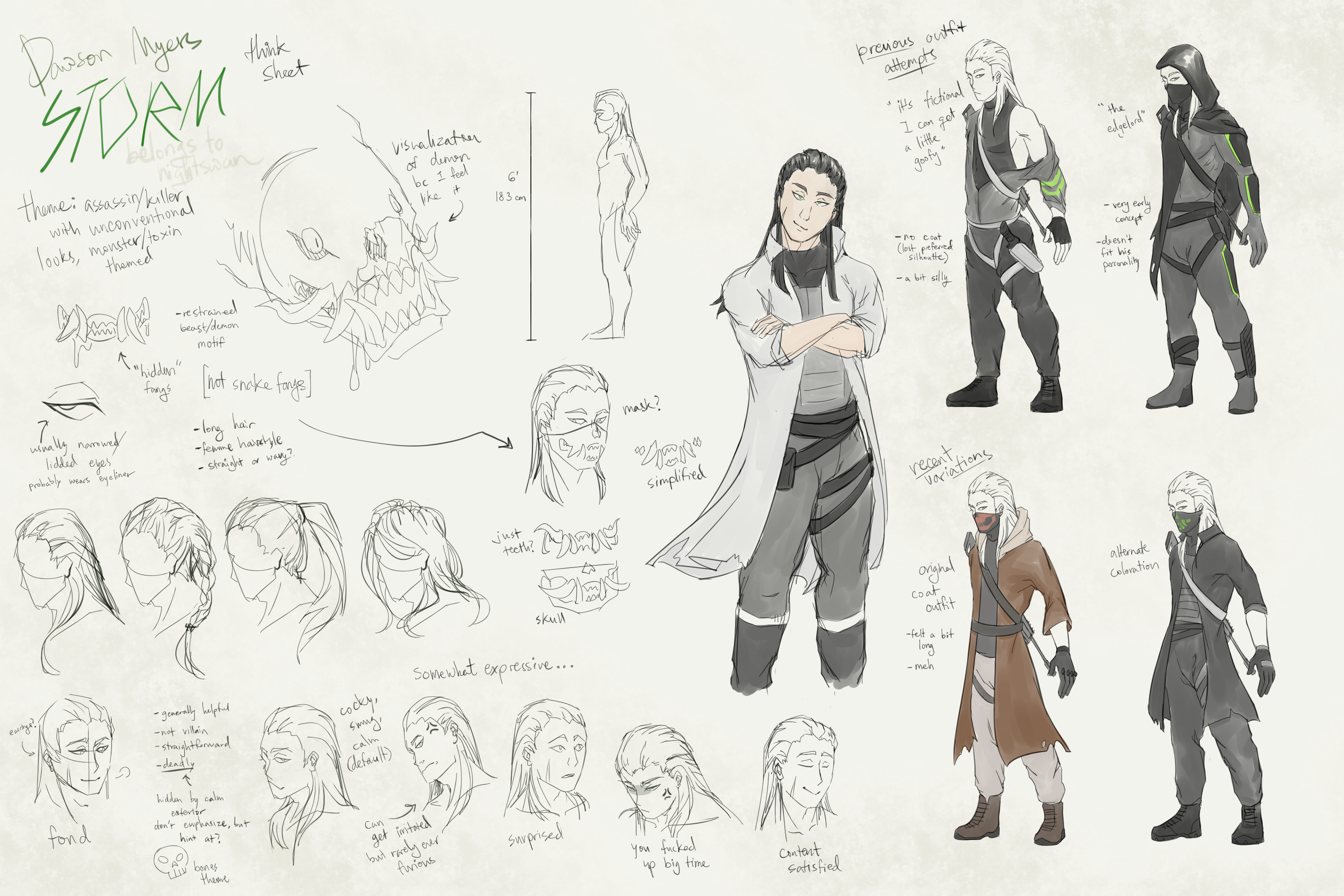 concept sketches of dawson (storm)